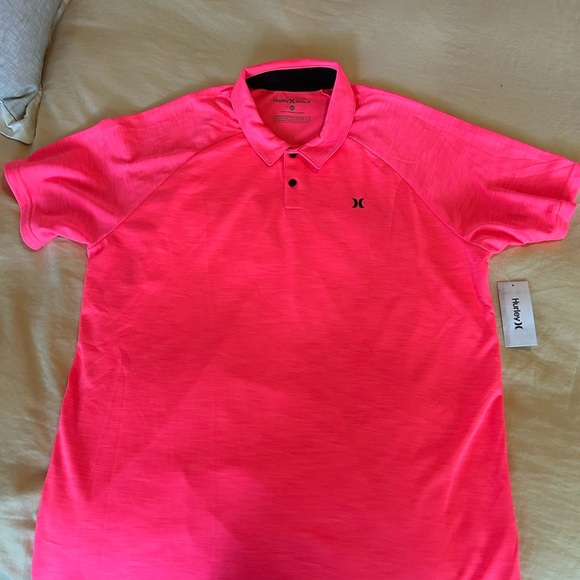 Hurley Men's Pink Polo Shirt - Picture 1 of 3